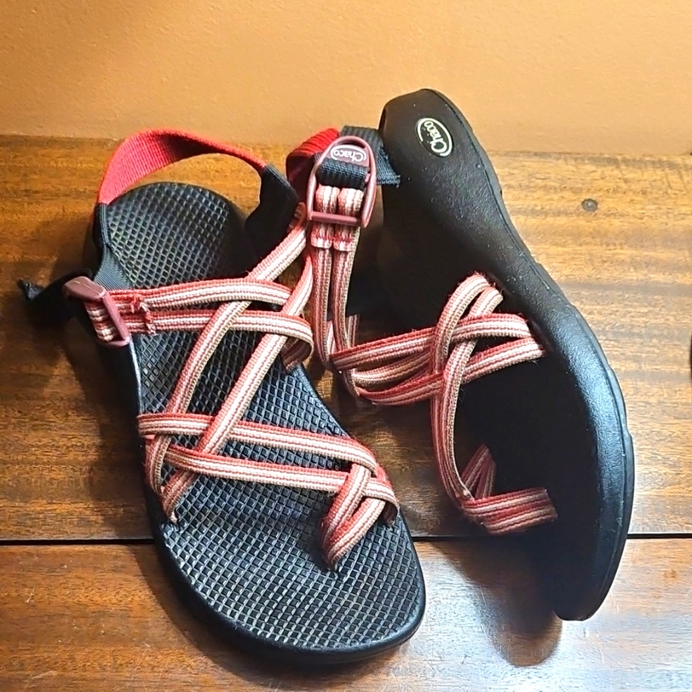 Chaco Red and Black Sandals for Casual Comfort!